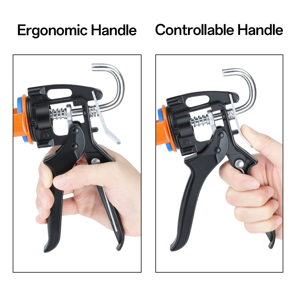 Caulking Gun Glass glue gu  Adjustable Hand  Silicone Sealant Caulk Gun with Comfort Grip for Caulking/Filling/Sealing