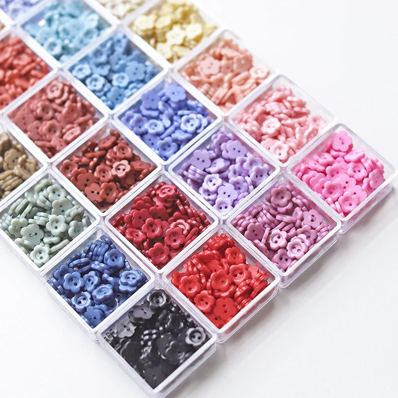 8mm Mini Buttons Colourful Flower Doll Clothes Resin Buttons for DIY Shirt Sweater Sewing Accessories Crafts Handcraft Supplies