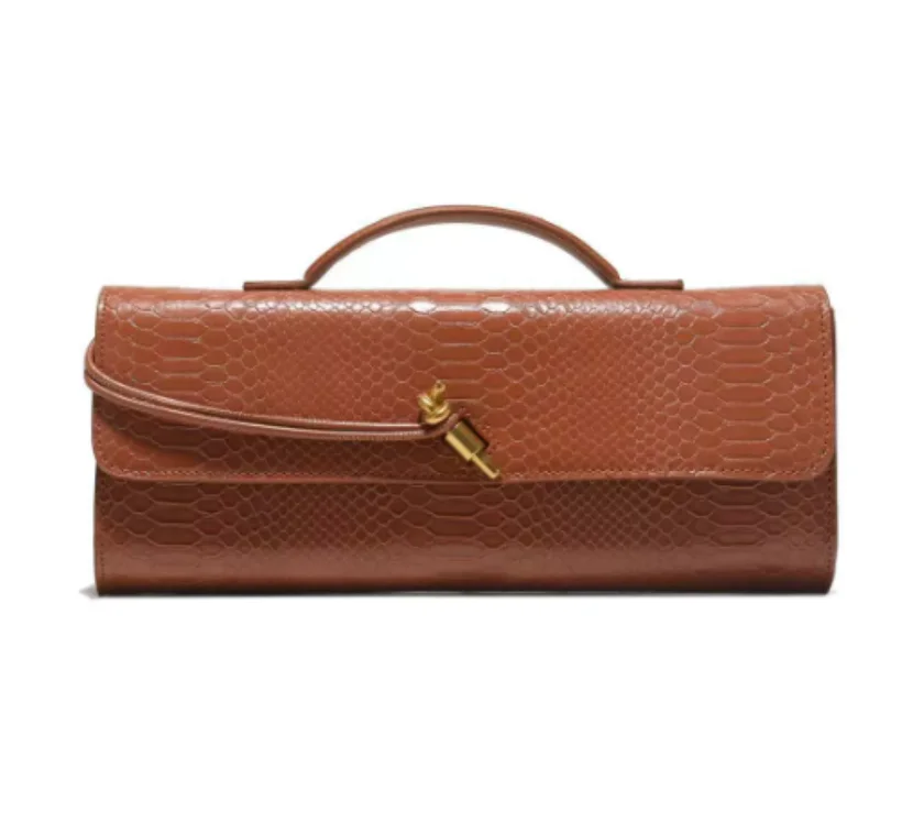 NONE Long Evening Handbag Crocodile Pattern 3