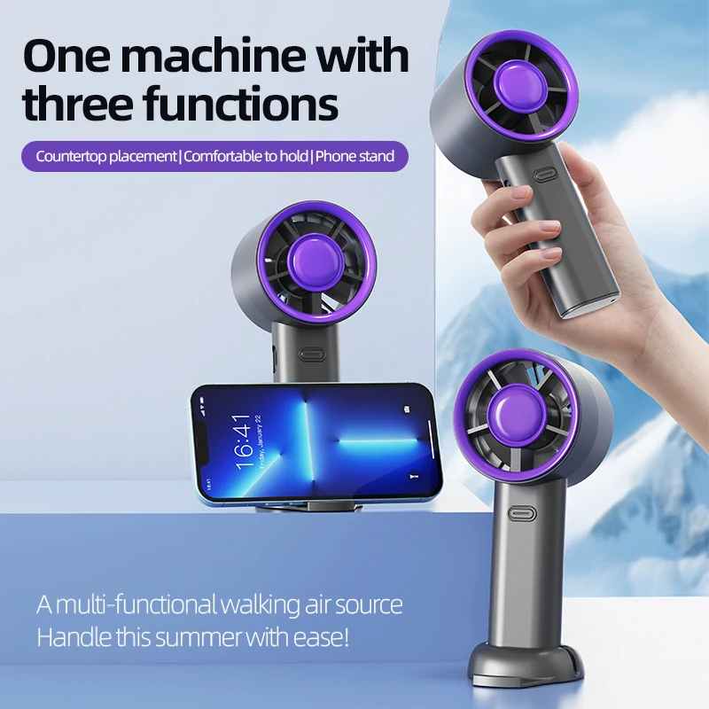 휴대용 핸드 헬드 팬 여행 야외 활동을위한 미니 개인 고속 팬 USB 고속 충전 음소거 공기 계산 팬