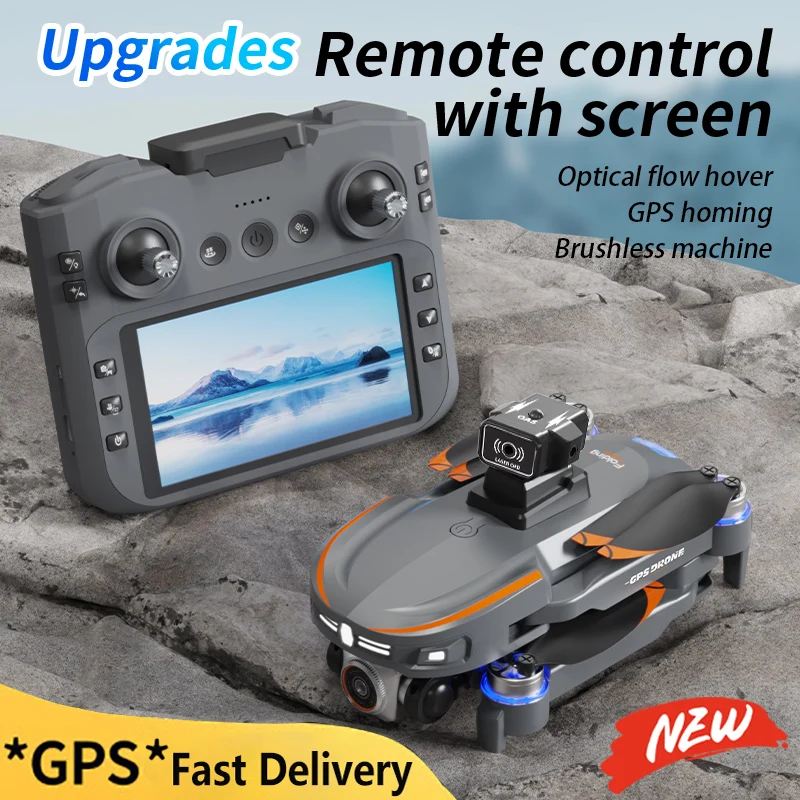 

S28 GPS Drone 4K Professional HD Dual Camera 8K Dron Brushless Motor 5G WIFI FPV Foldable Large Screen RC Quadcopter Helicopter