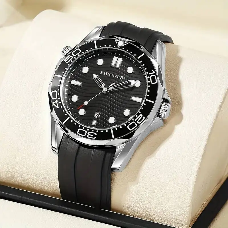 Fashion Men Quartz Watches Casual Silicone Strap Sports Wristwatches For Mens Clock Reloj Hombre（Without Box）