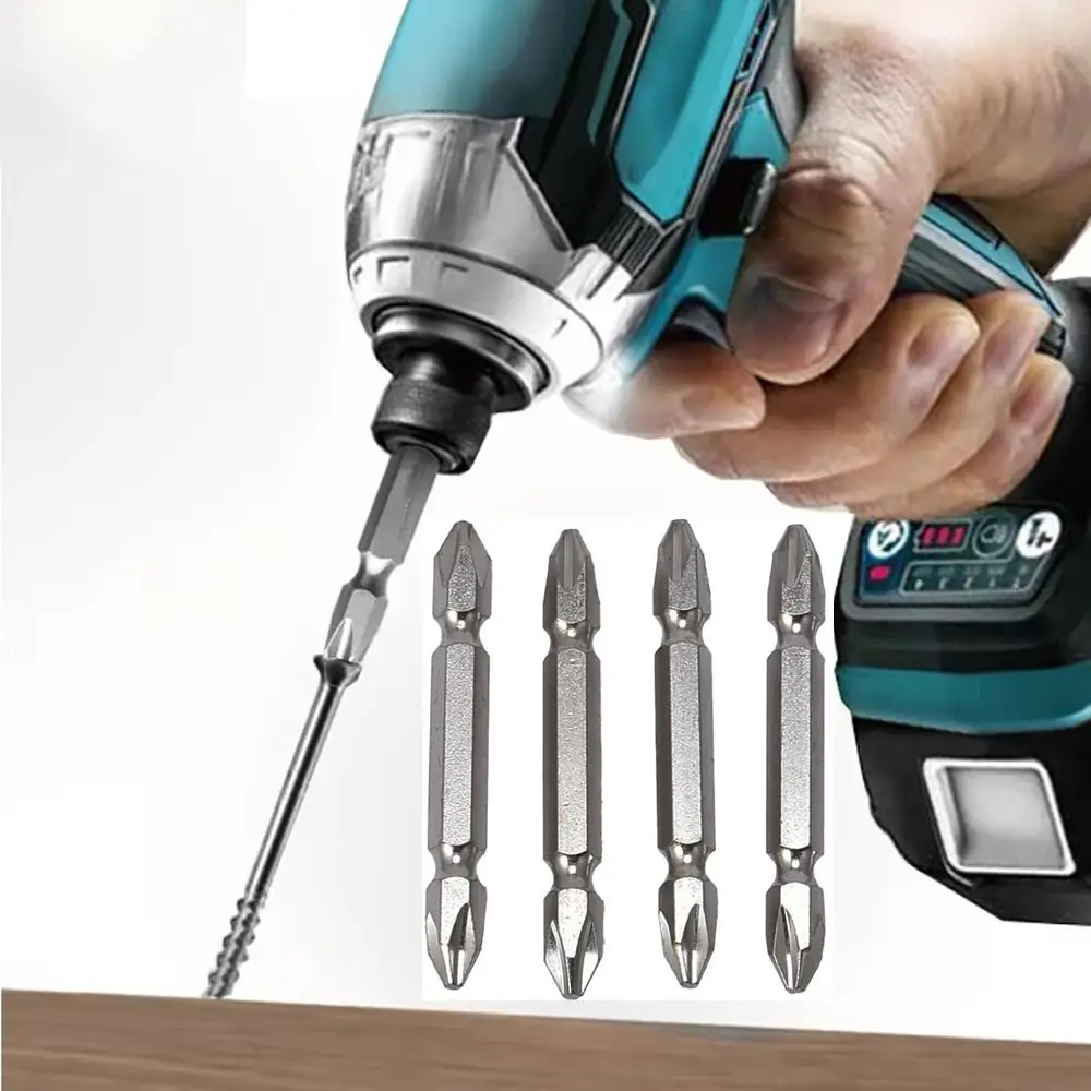 

10PCS PH2 Double-ended Screwdriver Bit Magnetic Impact Resistance Cross Drill Bit Non-slip Hex Shank for Makita