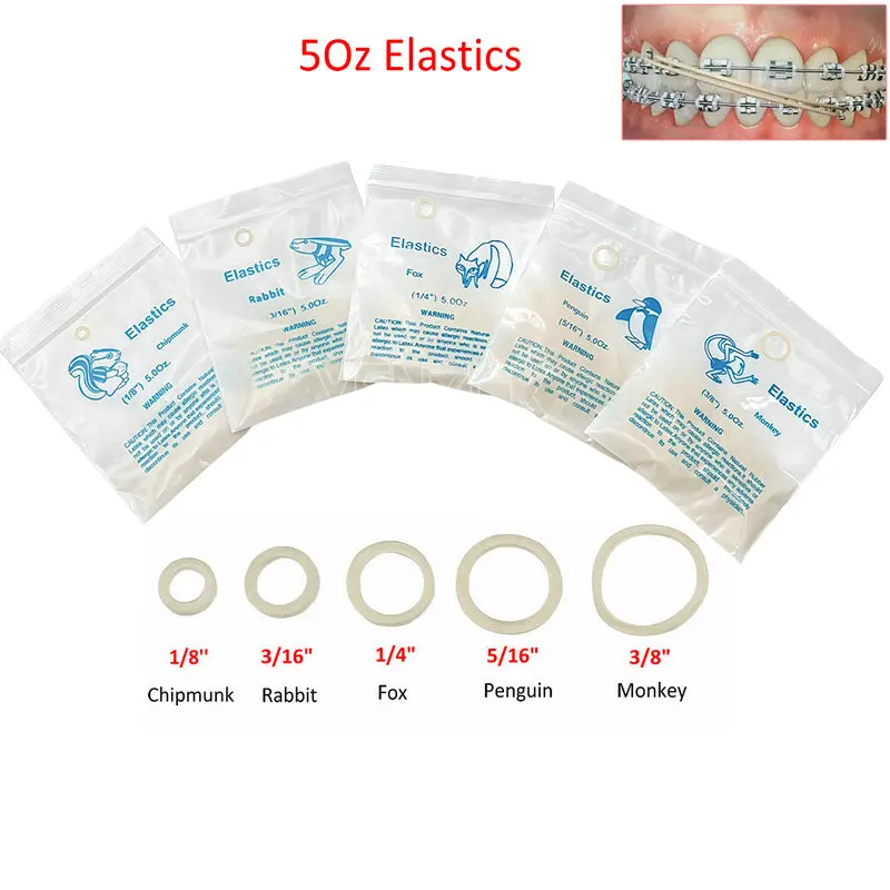 Dental Super Elastics Latex Zahnspangen Gummibänder 5Oz Kieferorthopädische Ligationsring Ortho-Behandlungsmaterialien – Detail 3