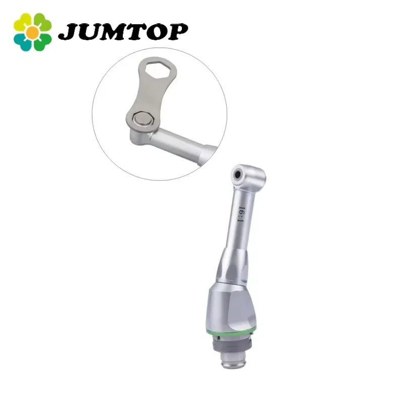 JUMTOP Dental 16:1 Reduction Contra Angle Handpiece Head Push Button Chuck for Endo Motor Handpiece Dentistry Instrument