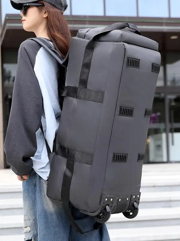 

Large Capaci Travel Bag with Universal Wheels Handheld Double oulder Bag for Moving And Che-In Faionable Ox Cloth...
