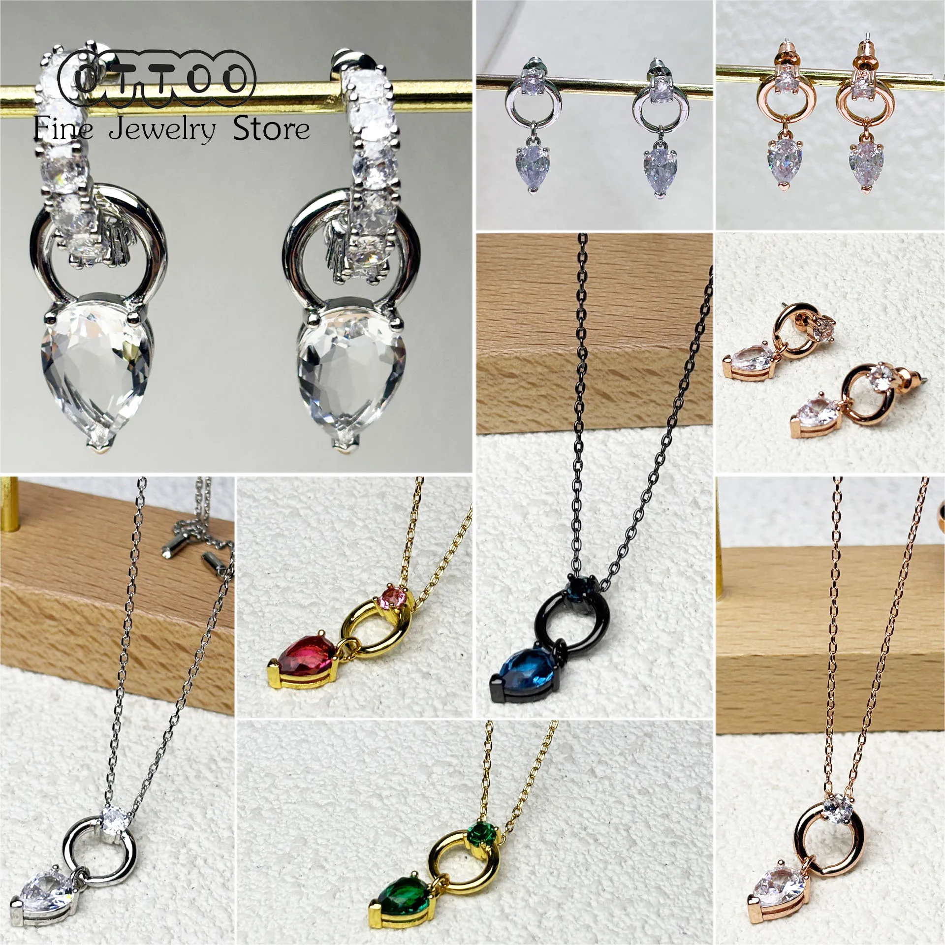 

Оригинальные новые подвески 2025 года, ожерелье с черными кристаллами, серьги с каплями воды, комплект ювелирных украшений для женщин, романтические аксессуары для вечеринок, подарок