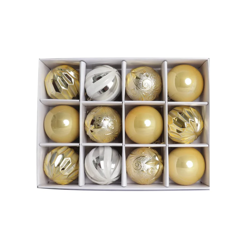 6cm 12/16pcs Christmas Ball Ornaments Printed Purple Red Christmas Tree Party Decoration New Year Christmas Spheres Pendant 2025