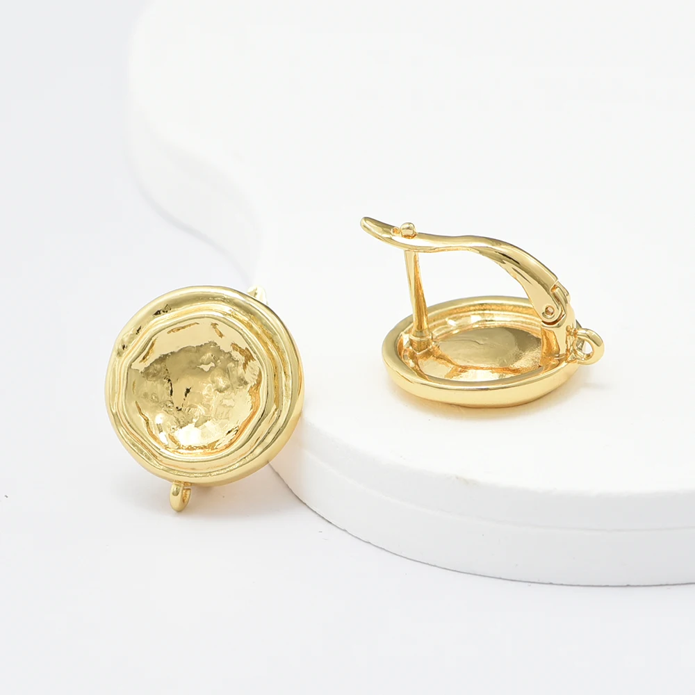 NEUE 18K Gold Messing/Rhodium Ohrringhaken für DIY Schmuckherstellung Handgemachte Schmuckzubehörteile Großhandel Ohrringhaken – Detail 4