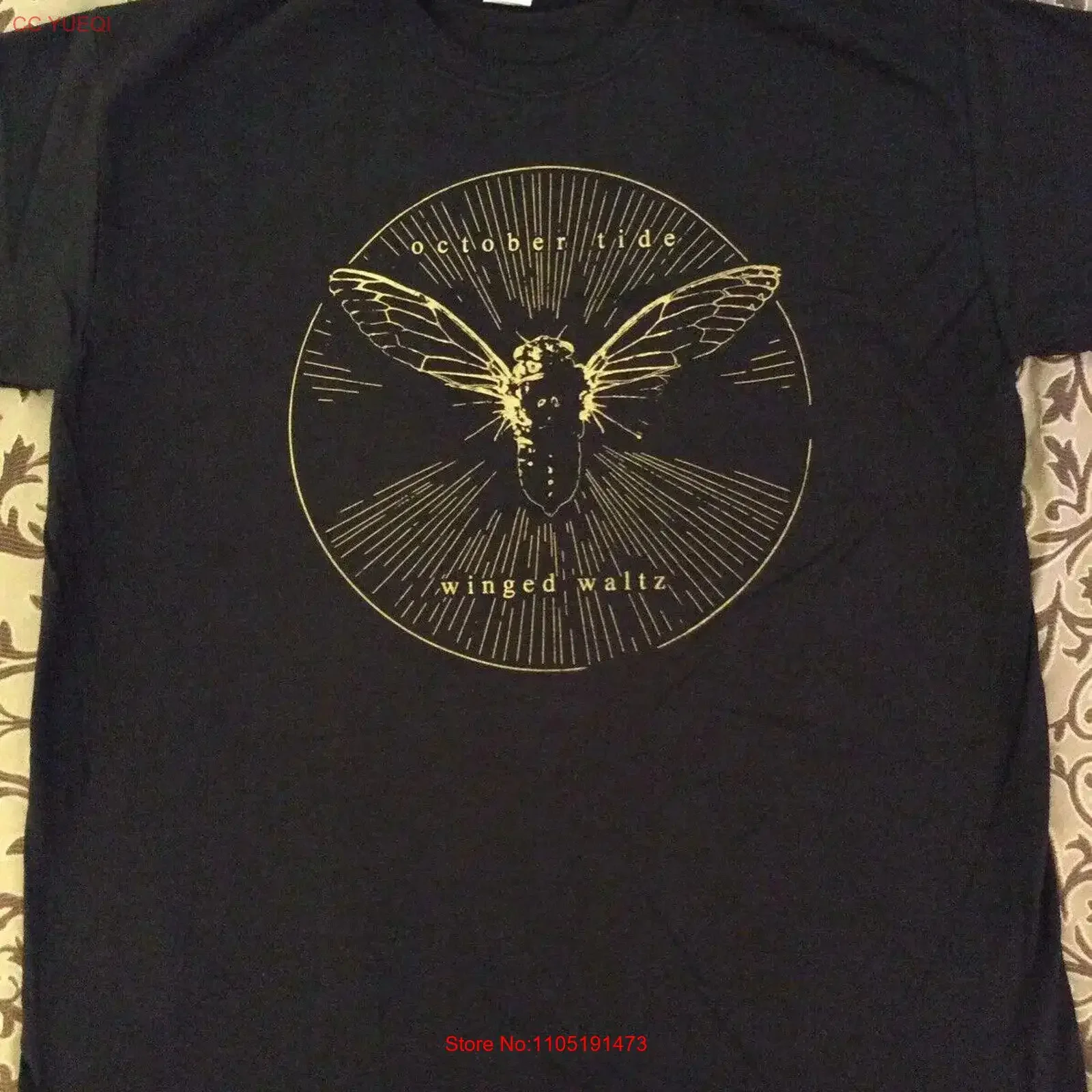 OCTOBER TIDE Winged T Shirt XL The Chasm Inquisition Urgehal Urfaust Empyrium vintage Washed Top For Everyday Wear Casual