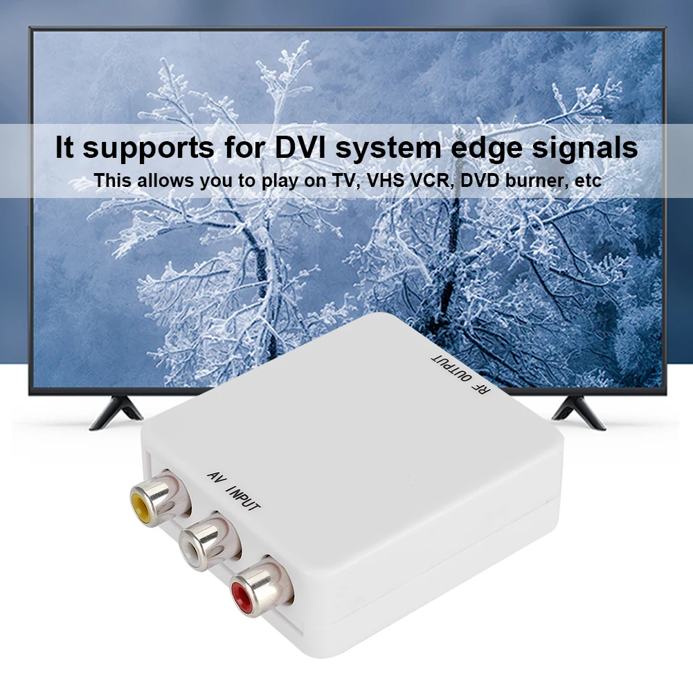 AV إلى RF محول فيديو صغير صندوق سائق-محول إشارة التلفزيون الجلاد 67.25 ميجا هرتز 61.25 ميجا هرتز محول فيديو صغير #6