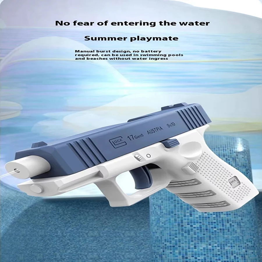Pistola ad acqua meccanica a fuoco continuo per bambini, mini pistola ad alta pressione, pistole ad acqua per divertimento estivo, piscina da spiaggia all'aperto