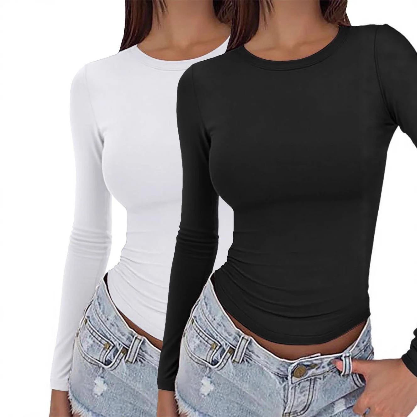 

Women's Long Sleeve round Neck Pullover Base Shirt Top Fashionable Lace Blend Snowflake Print Casual Comfortable Fit Clothing
