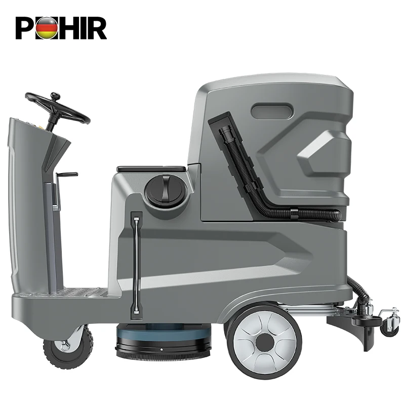 

Warehouse Factory Shopping Mall Parking Lost Airport Station Ride On Electric Scrubber Machine