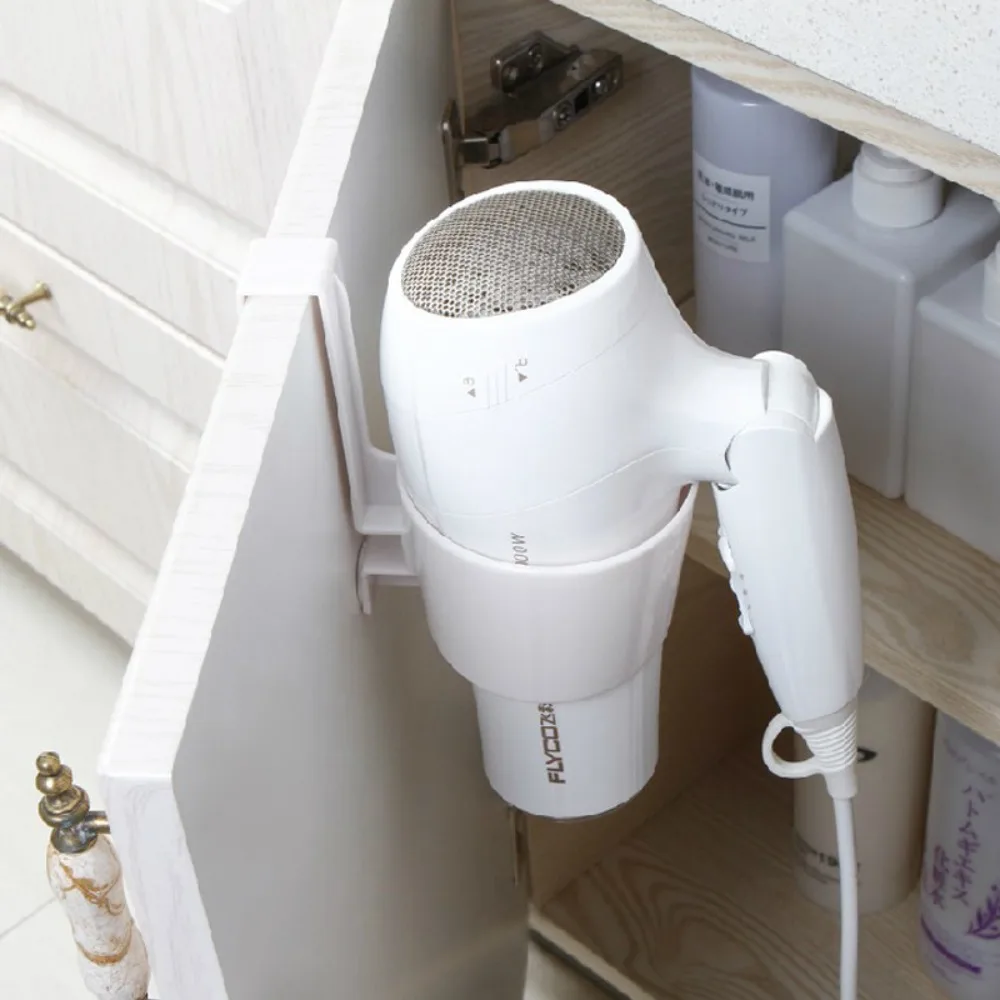 

Self-adhesive Hair Dryer Holder Rack Punch Free Elastic Holding Band Hair Dryer Stand Simple Storage Rack