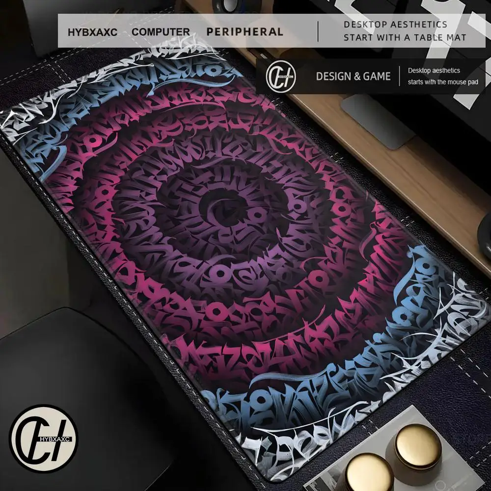 Calligraphy graffiti Mouse Pad Gamer Mouse Pads Laptop Keyboard Mousemat XXL Large HYBXAXC Gaming Non-slip PC Office Desk Mats