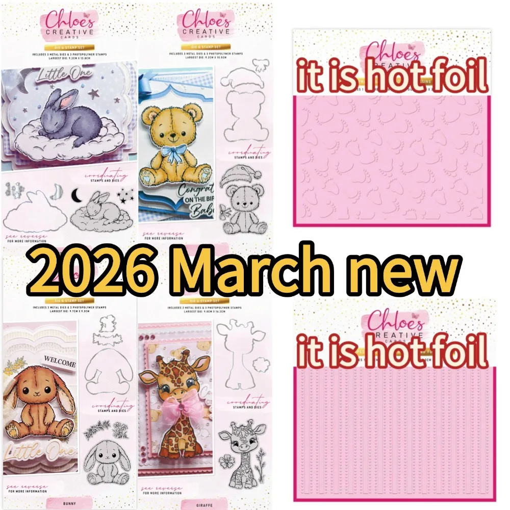 

2026 March new die size Cutting Dies & Stamps Scrapbook Diary Decoration Stencil Embossing Template DIY Greeting Card Handmade