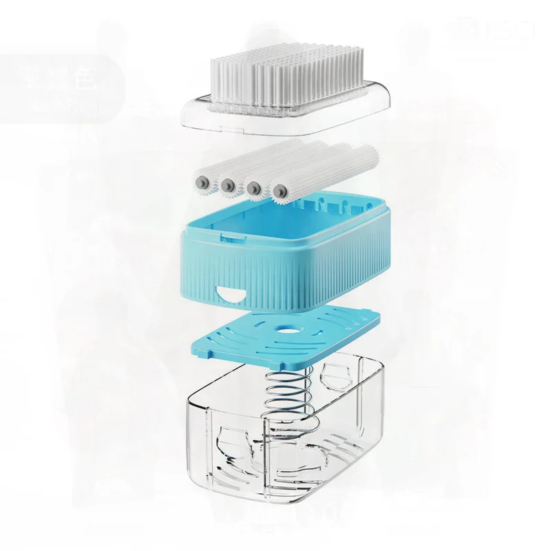 

Multifunctional Soap Foaming Box Hands-Free Storage with Laundry Brush PP PS ABS Drain Storage Roller Available in Multiple