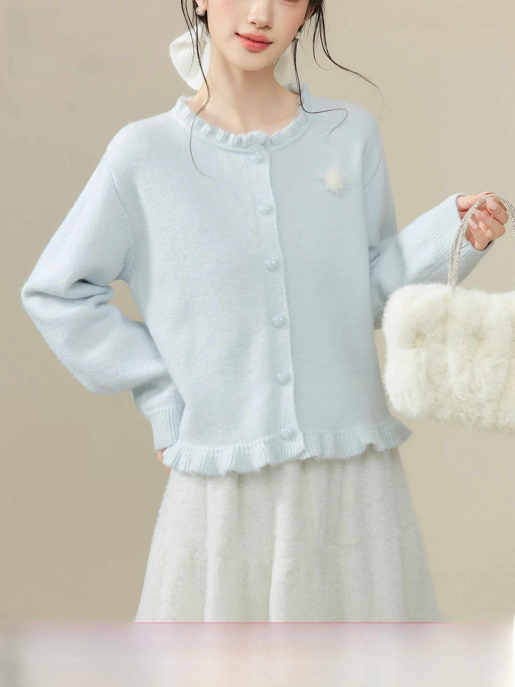 

Свитер Dianxu Qilang в корейском стиле с деревянной отделкой, открытый кардиган, мягкий, удобный, теплый, антистатический, антибактериальный