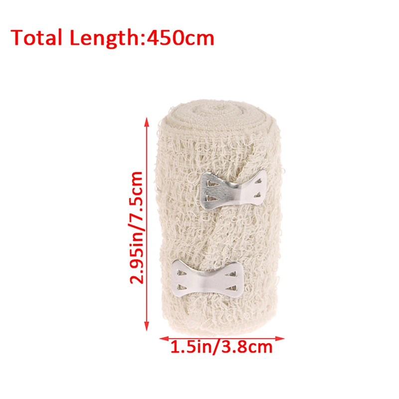 1Roll Elastic Crepe Bandage First Aid Kit Gauze Wound Dressing Nursing Emergency Care Bandage Outdoor Camping Sports Wrap Tape