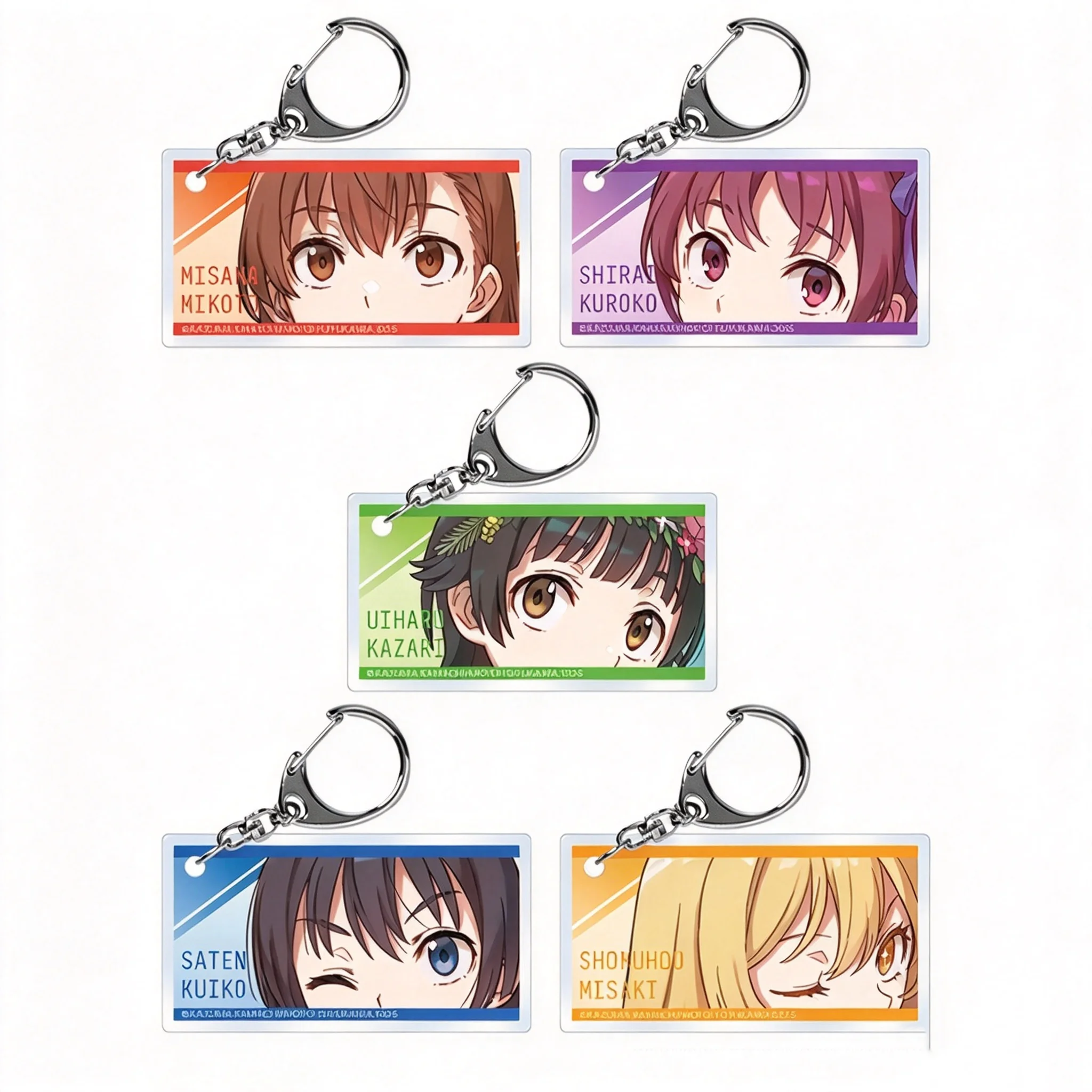Anime A Certain Scientific Railgun Formal Dress Ver Mikoto Misaka Rectangle Acrylic Pendant Keychains Bag Decorations