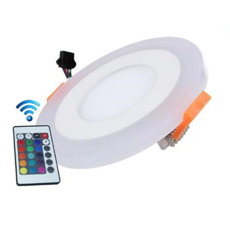 Hot Sale LED Downlight Round 6W - 24W 3 Model LED Lamp Double Color Panel Light RGB & white Ceiling Recessed with Remote Control