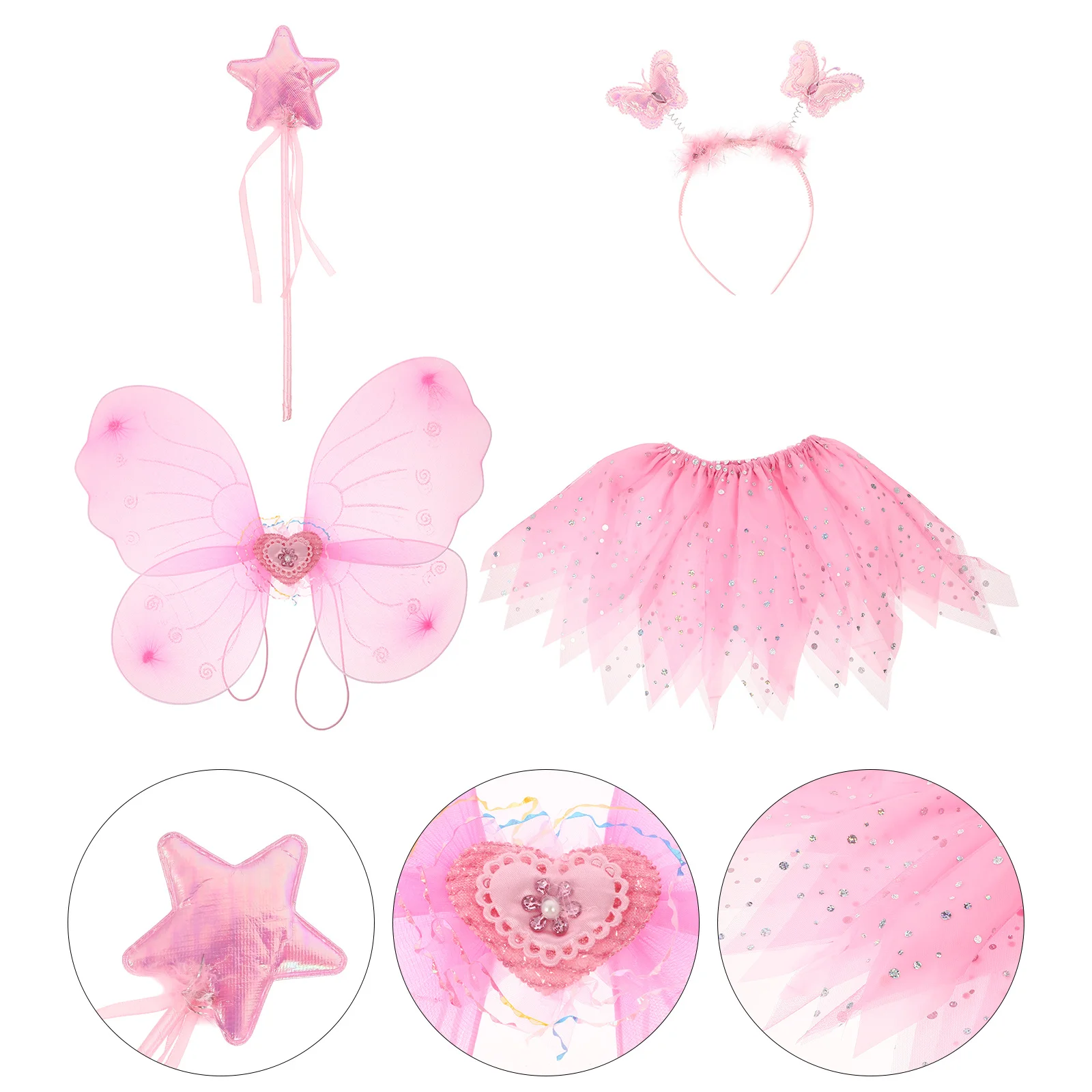 

1 комплект, юбка феи для девочек, повязка на голову с крыльями бабочки, карнавальный костюм, платье для выступлений, танцевальная пачка, детские праздничные принадлежности, детские товары