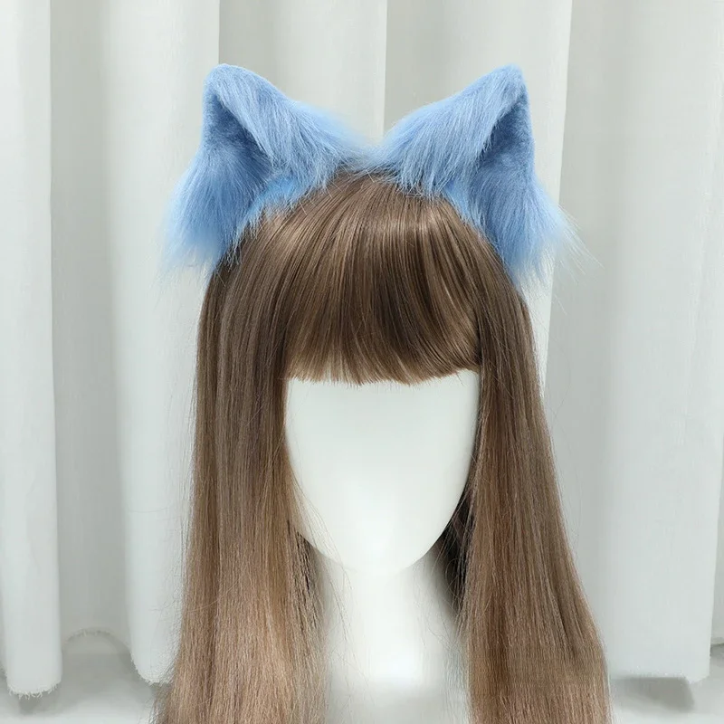 Cute Plush Fox Cat Ears Furry Headband Artificial Animal Ears Headwear Imitation Lolita Hairbands Cosplay Hair Accessories Props