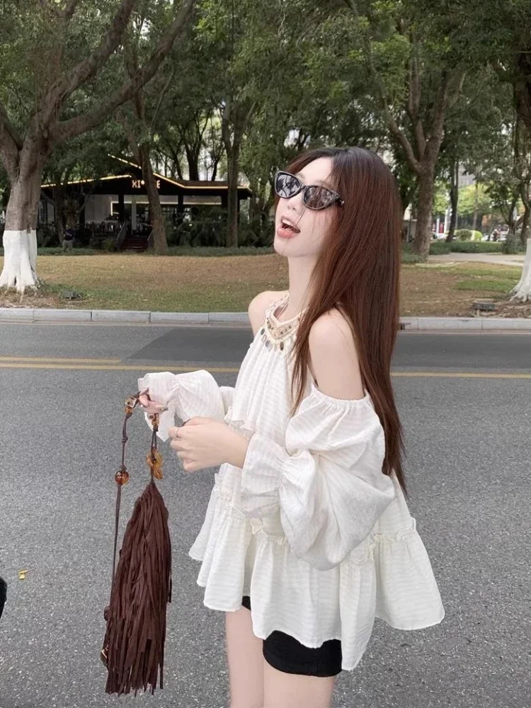 

Милые свободные рубашки и блузки для женщин. Элегантная социальная новинка. 2025 года. Базовая мода. Распродажа одежды Y2k. Высококачественный красивый женский топ.