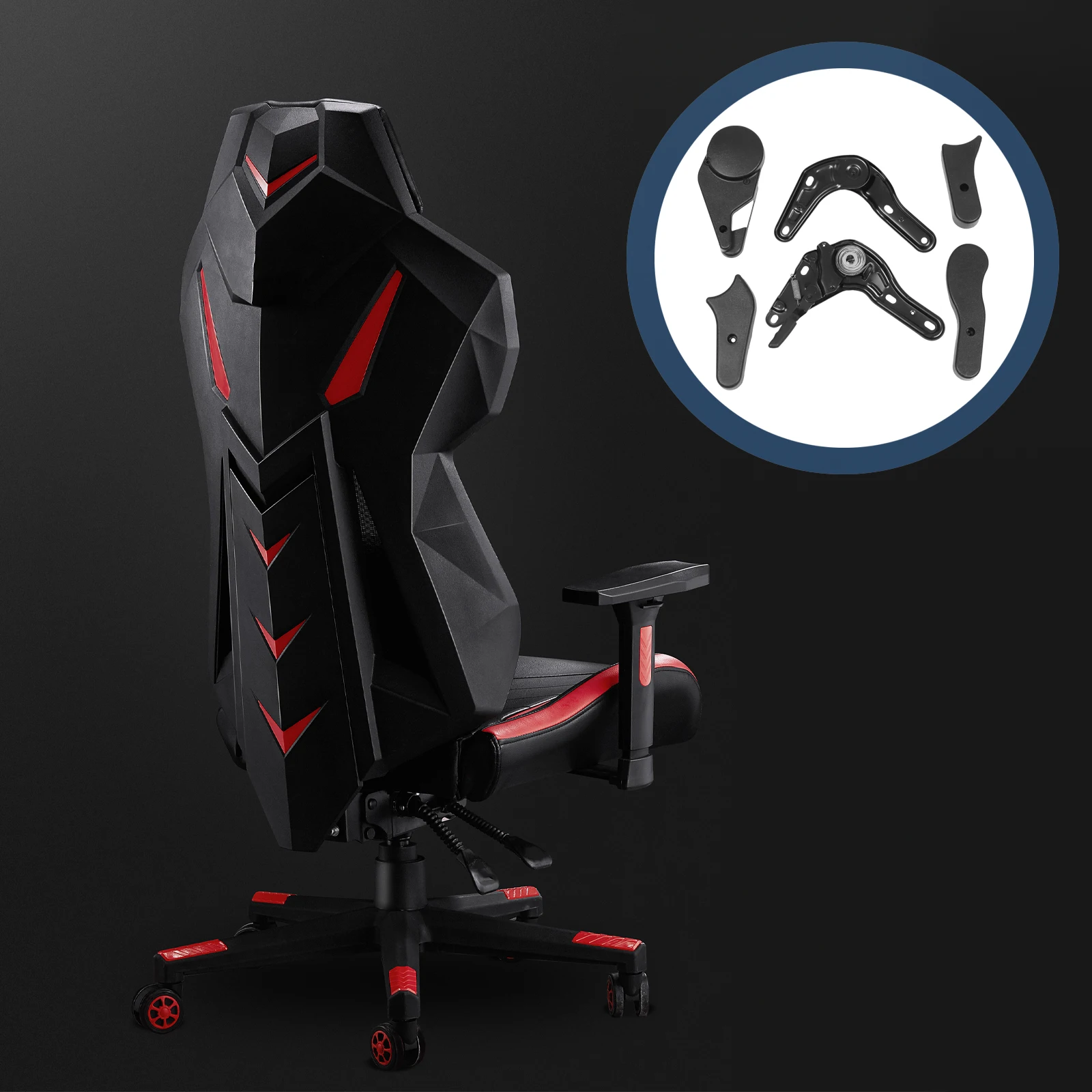 

6 pcs Angle Adjusters Plastic Iron Multi-Angle Regulators Game Chair Chair Adjusters Accessories Black