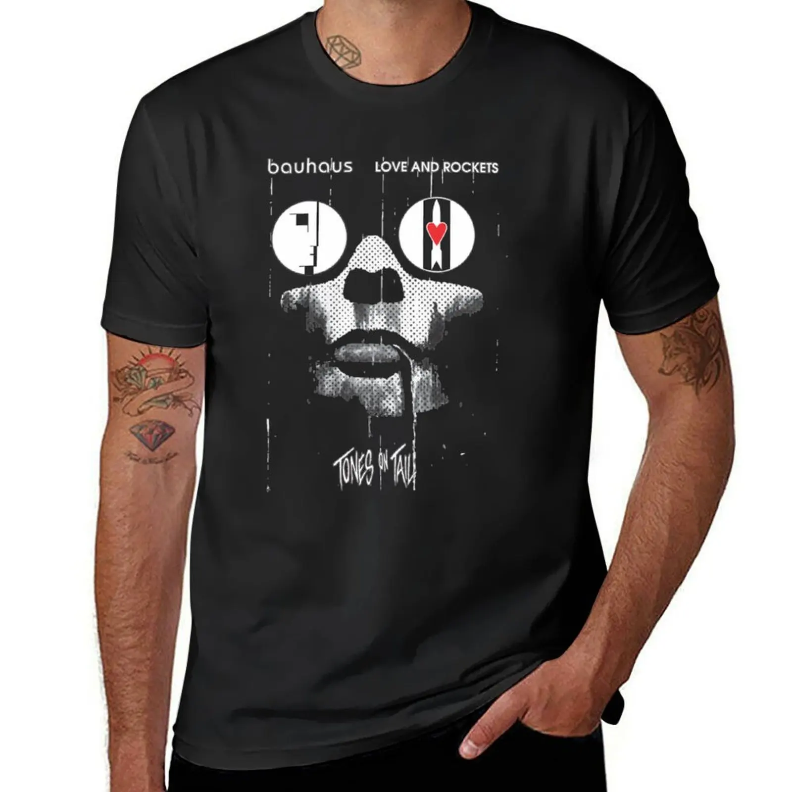 

Bauhaus Tones on Tail Love and Rockets Shirt T-Shirt summer top Blouse plus size tops Men's t-shirts