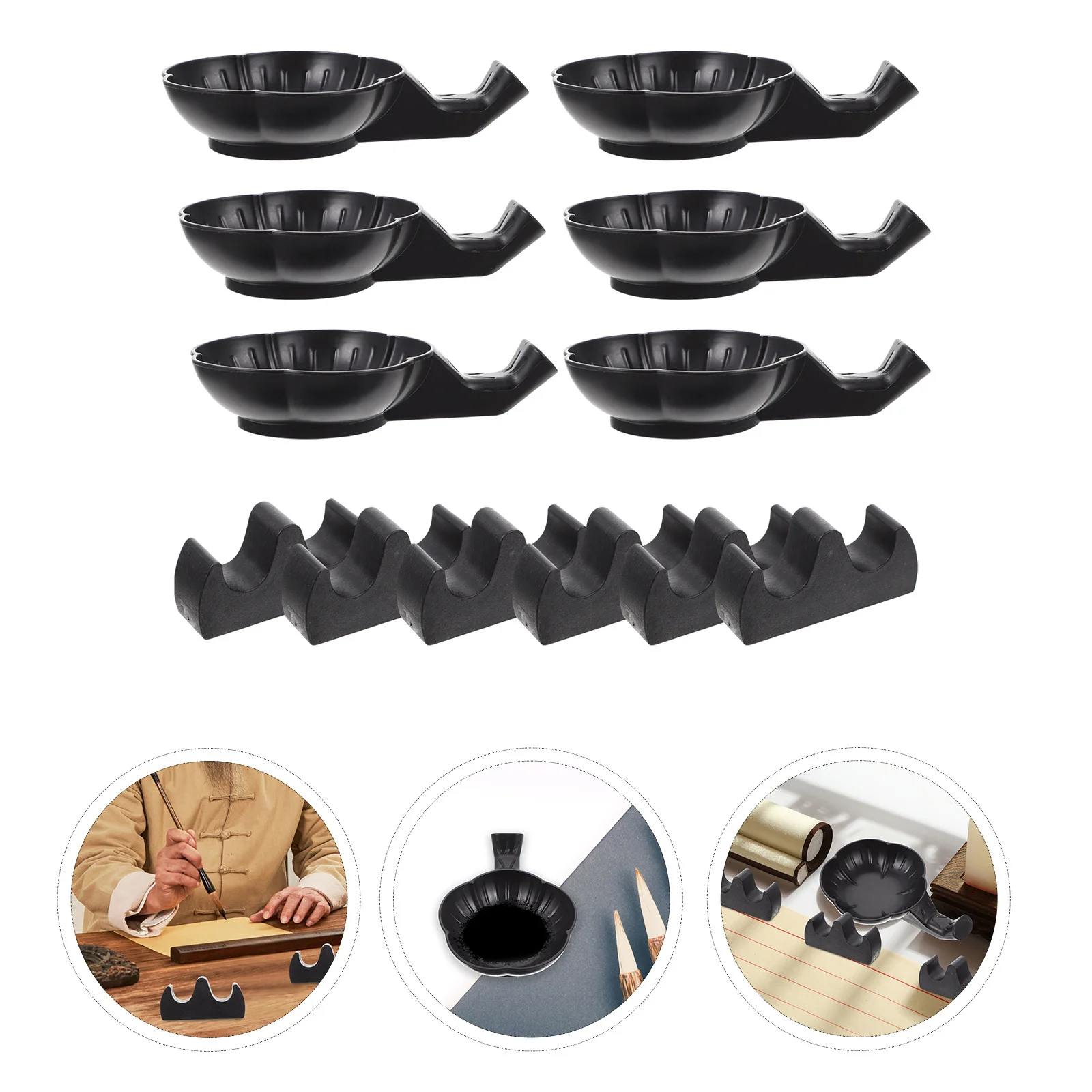 1 مجموعة الخط الحبر طبق القلم الراحة البلاستيك فرشاة الطلاء رف غرفة الدراسة ديكور الخط الصيني لوازم اللوحة ثقالة الورق #6