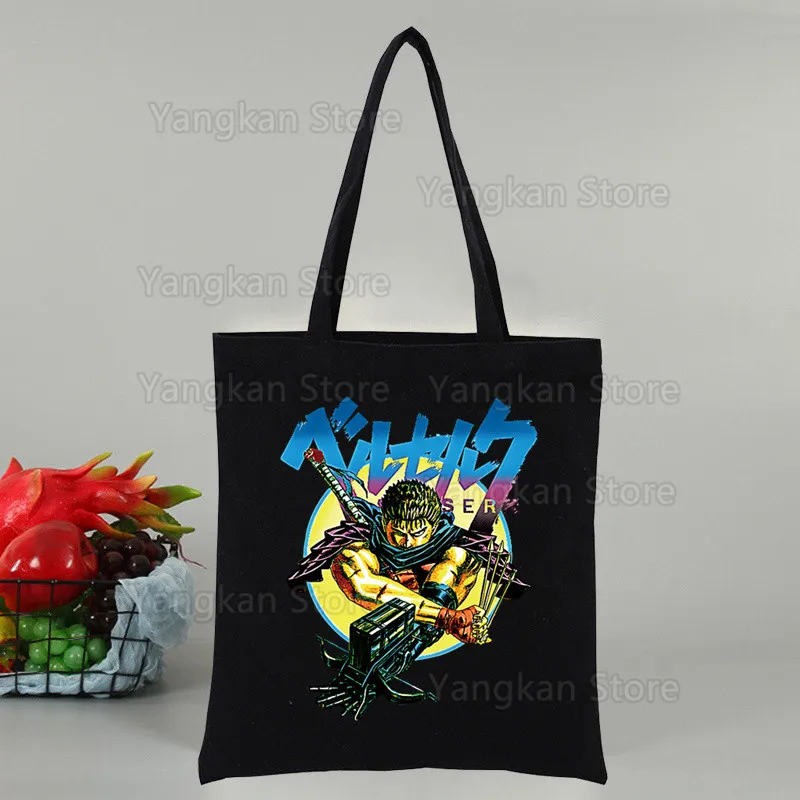 اليابان أنيمي الشجاعة حقائب من القماش المتسوق حقيبة كتف المرأة مصمم حقائب اليد حقيبة تسوق عادية البقالة للتخصيص