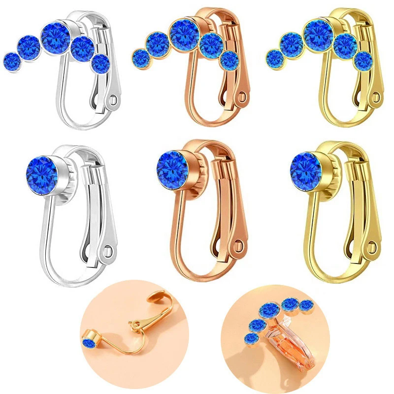 U-Shaped Faux Fake Belly Ring Stainless Steel Color Zircon Navel Clip For Women Sexy Fashion Non-Piercing Body Jewelry