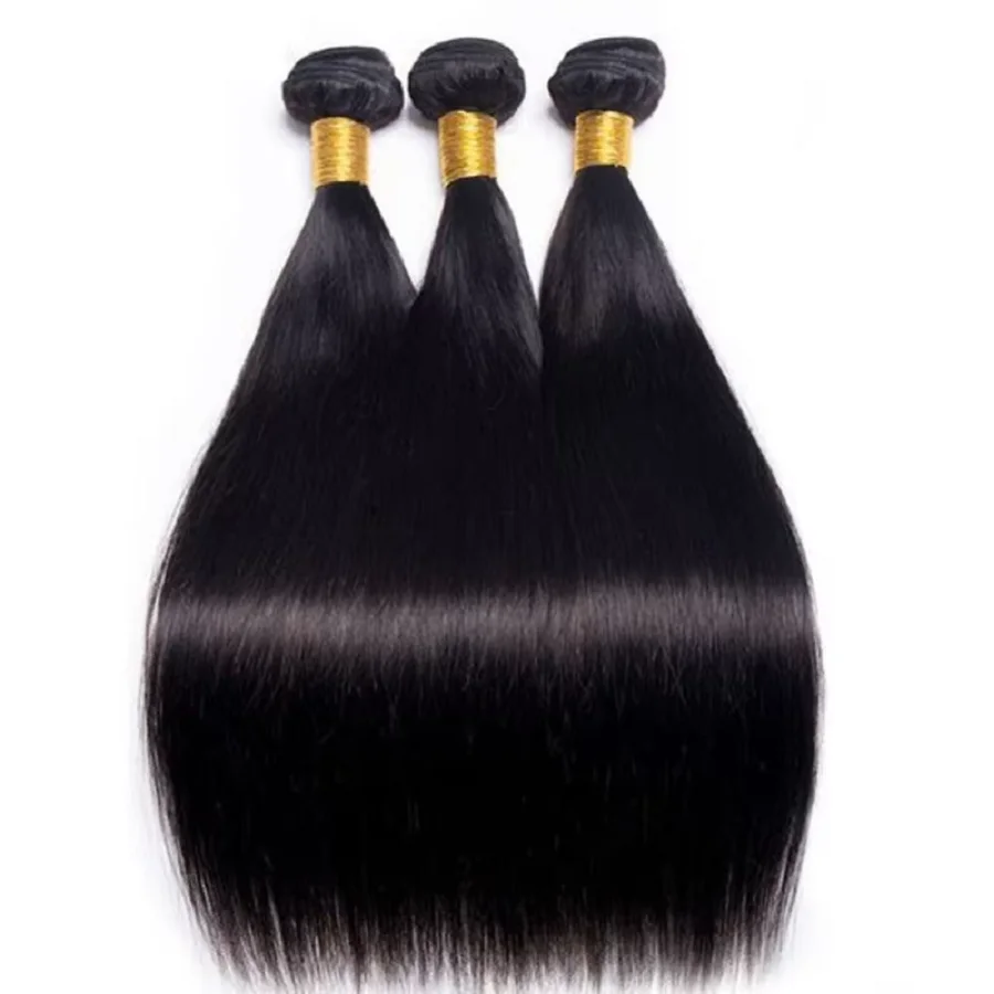 14A Прямые пучки человеческих волос Необработанные бразильские натуральные черные необработанные волосы Remy 1/4/5/6 Пучки 100% наращивание человеческих волос