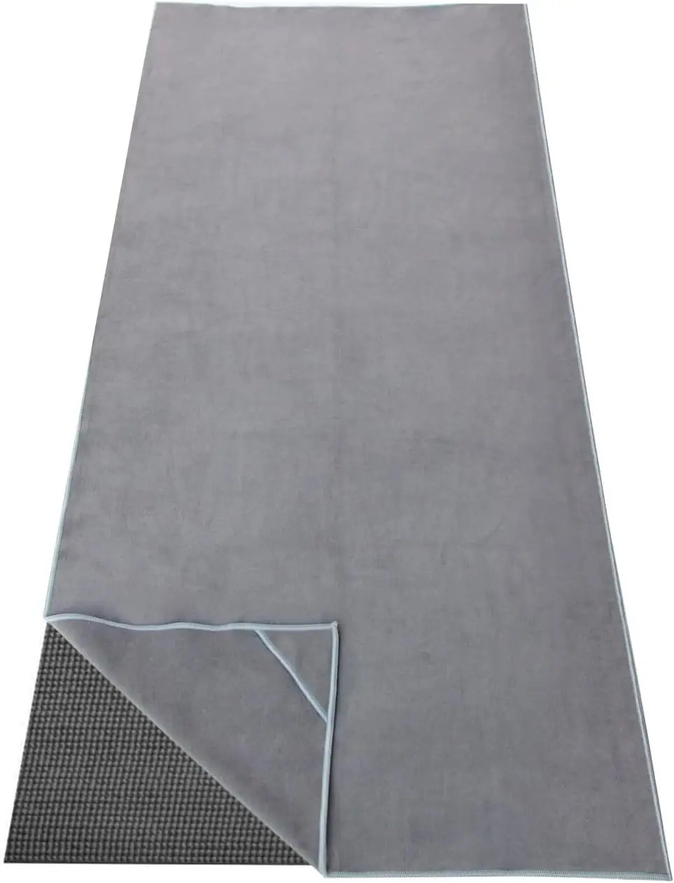 

Нескользящее полотенце для горячей йоги с угловыми карманами, 25x72 дюйма, из микрофибры, впитывающее пот, для йоги и пилатеса