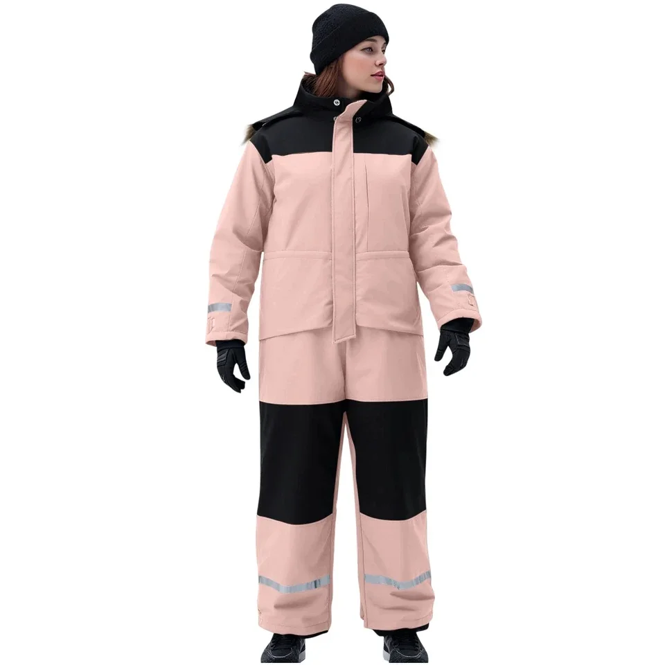 Hooded Ski Wear Men Women Winter Skiing Jumpsuits Windproof Snow Bodysuit Overalls Waterproof Outdoor Sports Snowboard Snowsuit