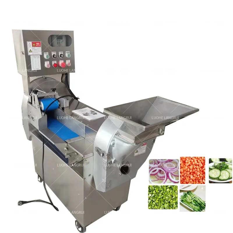 Leaf Vegetables Chopper Slice Cutting Machine Stainless Steel Double Head Carrot Potato Root Vegetable Chopper Cutting Machine