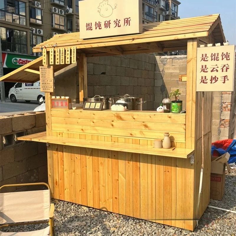 Burning bird stall car Japanese wooden house stall sales truck Ramen wonton stall snack sales car