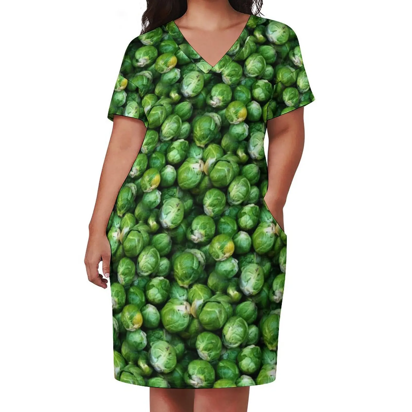 Sprouts Forever (pattern) Loose Pocket Dress dress women summer 2025 Women dresses summer