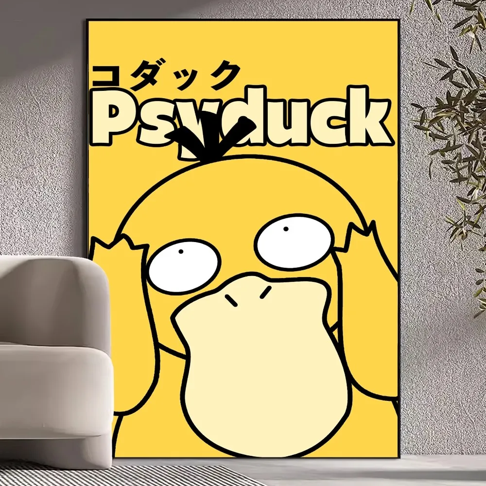 MINISO Anime Pokemon Psyduck Poster Prints Wall Pictures Living Room Home Decoration