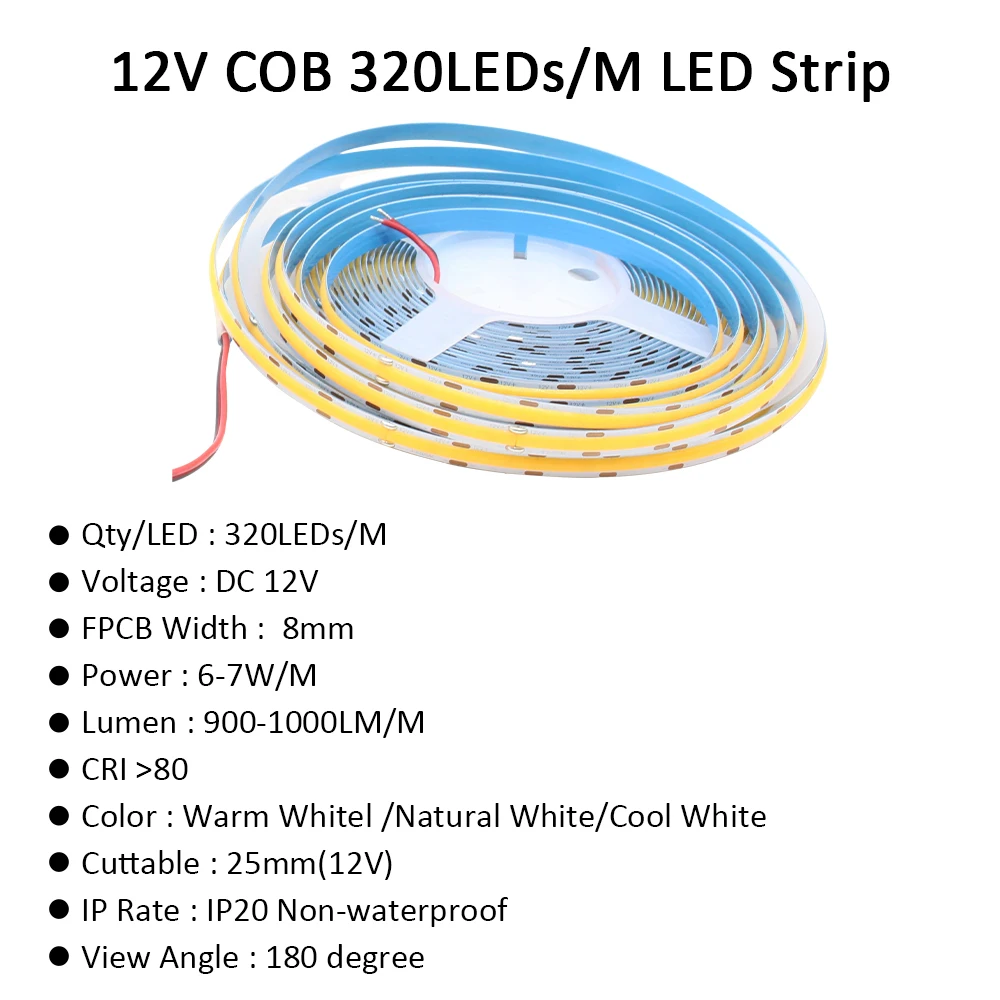 Automatic Stairs Lighting Controller 12V COB LED Strip Backlight for Staircase with Motion Sensor Switch 20s-80s Timer Delay OFF