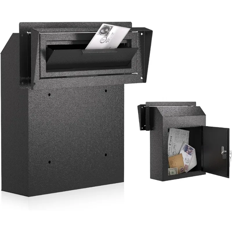 

Rainproof Heavy Duty Mailbox Door Drop Box Galvanized Steel Weatherproof Mail Slot for Keys Deposit Payment Mail