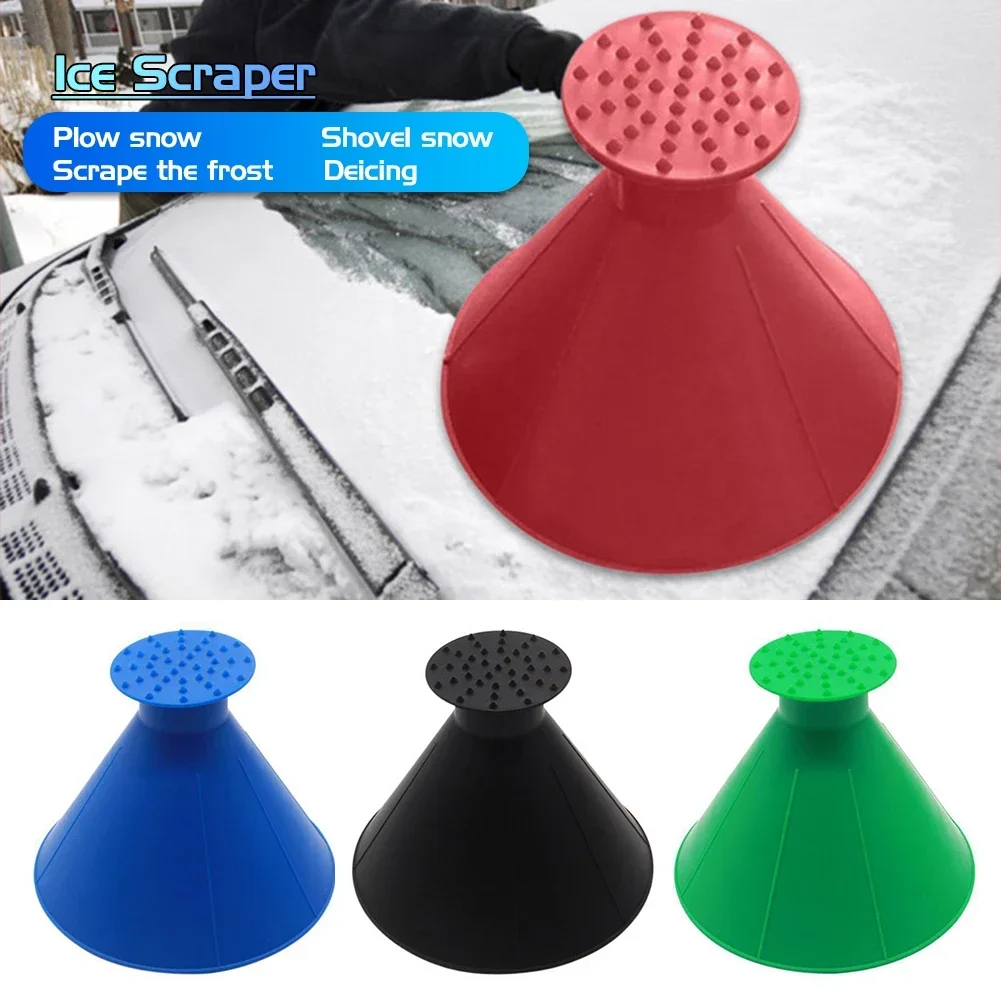 Embudo para raspar hielo para coche, herramienta de limpieza de vidrio para ventana de coche, pala para quitar la nieve, cepillo de limpieza, herramienta de limpieza de vidrio para ventanas del hogar