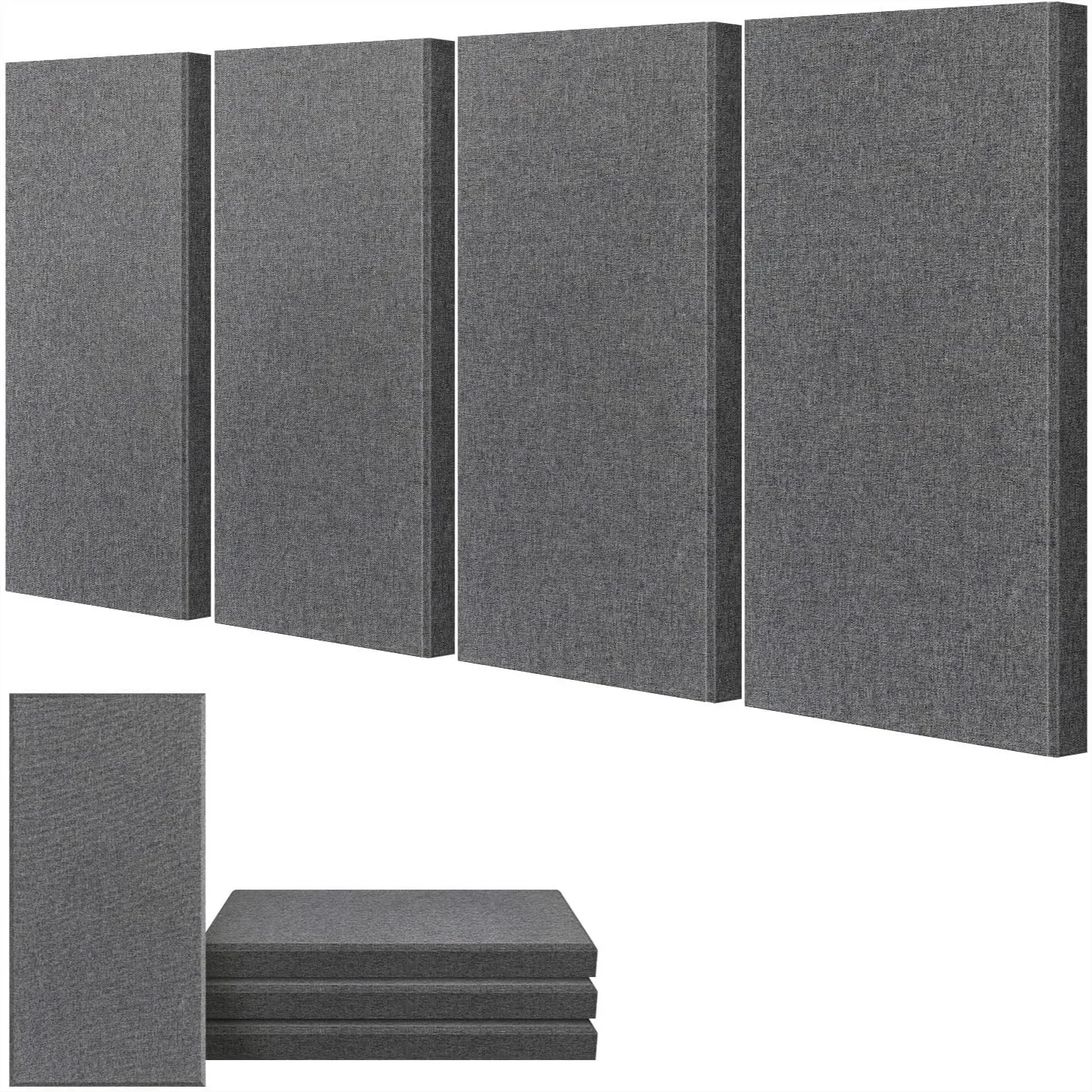 

Acoustic Panels 2" Thick 23.6"x11.8" Fiberglass Sound Absorbing Panels for Studio Office Home Theater, Charcoal Grey