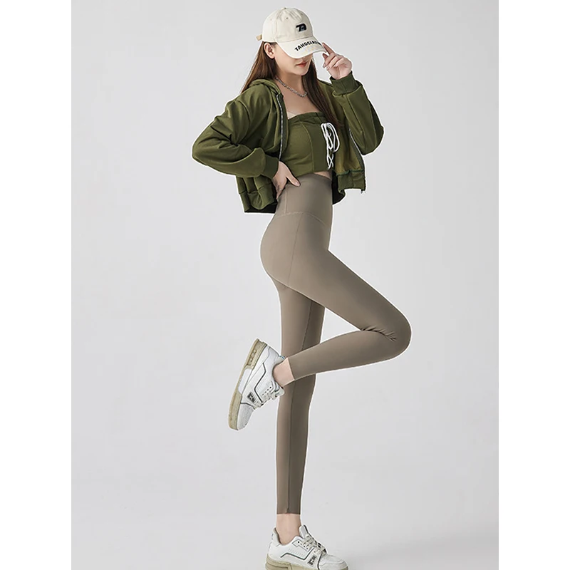 ハイウエストヨガパンツ女性のフィットネススキンボティングパンツ快適なスルスポーツウェア秋の新作