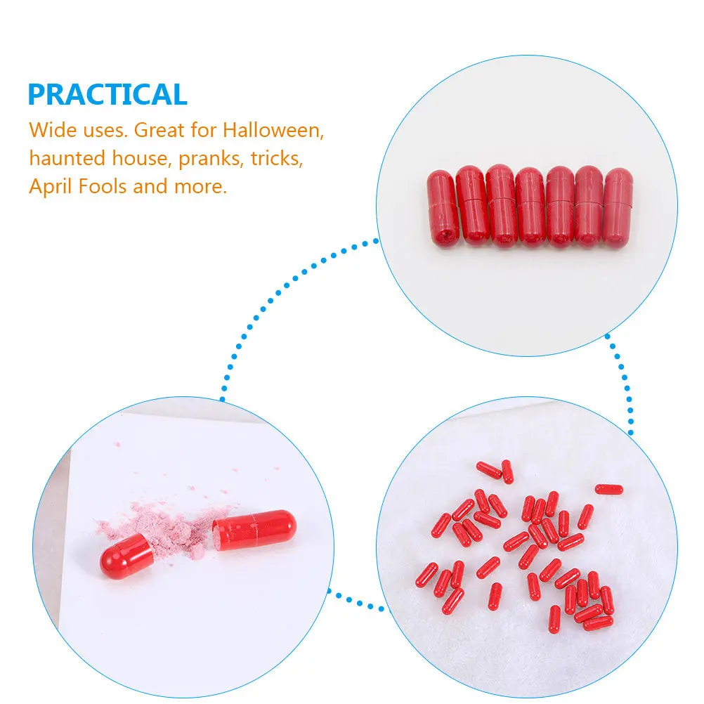 

40Pcs Fake Blood Capsules Edible Halloween Prank Scary Bloody Mouth Injury Special Effect Halloween Party Supplies