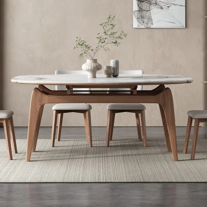 Oval White Dining Table Nordic Marble Design Heat Resistance Dining Table Marble Minimalist Table A Manger Kitchen Furniture