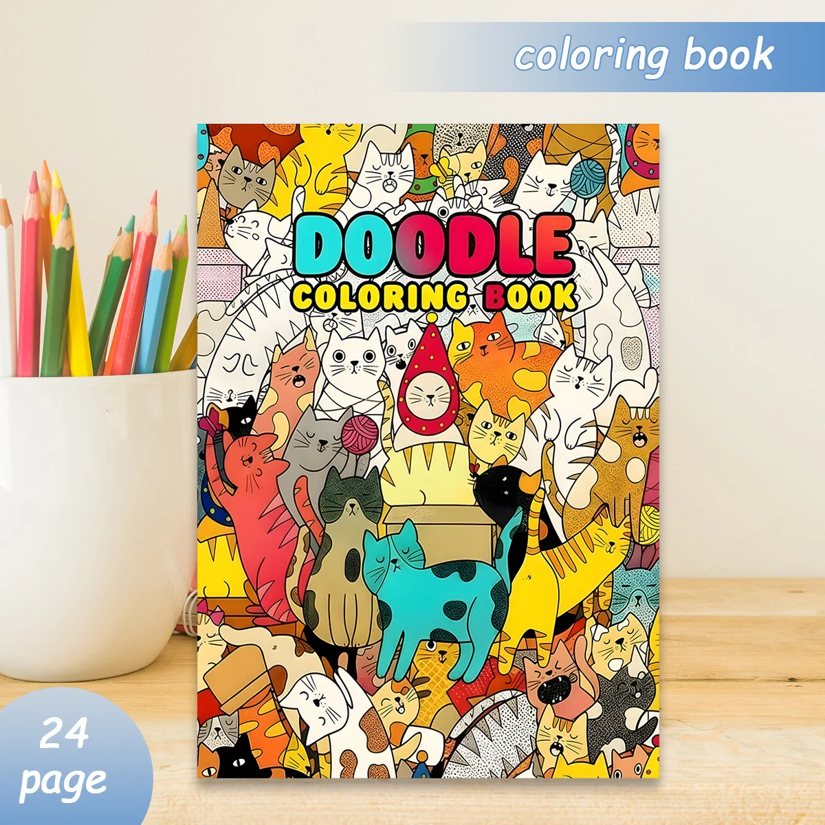 A4 Thick Doodle & Combined Pattern Coloring Book Anti-Bleed Stress Relief Drawing Graffiti Notebook For Adults Teens