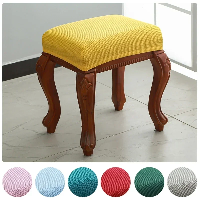 

Rectangle Stool Cover Chair Cover Elastic Chair Protector Slipcover Removable Dust Covers Square Seat Covers for Dining Room